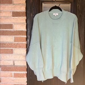 Urban Daizy Relaxed Oversized Rib Gauge Knit Green Slouchy Sweater - Large